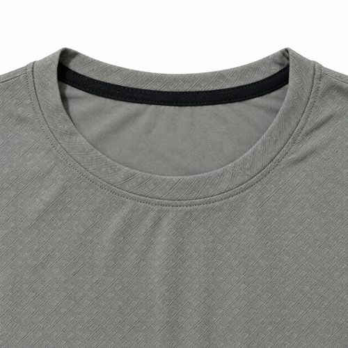 Ash Grey Geometric Textured Crewneck Sweatshirt – Unisex