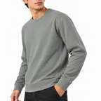 Ash Grey Geometric Textured Crewneck Sweatshirt – Unisex