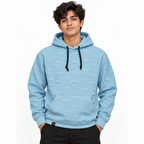 Baby Blue Dinosaur Embossed Textured Pullover Hoodie – Unisex