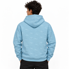 Baby Blue Dinosaur Embossed Textured Pullover Hoodie – Unisex