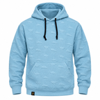 Baby Blue Dinosaur Embossed Textured Pullover Hoodie – Unisex
