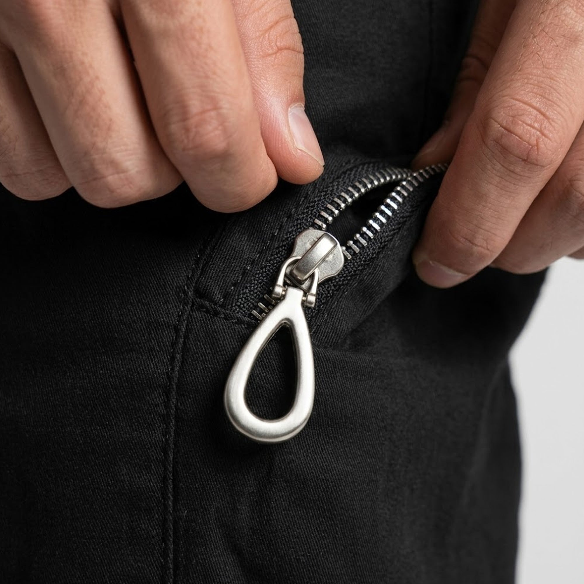 Black Cotton Cargo Pants - Regular Fit Utility Trousers