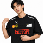 Black Motorsport Graphic Drop-Shoulder T-Shirt