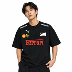 Black Motorsport Graphic Drop-Shoulder T-Shirt