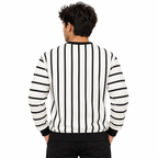 Black & White Striped Crewneck Sweatshirt – Unisex