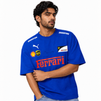Blue Motorsport Graphic Drop-Shoulder T-Shirt
