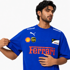 Blue Motorsport Graphic Drop-Shoulder T-Shirt