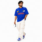 Blue Motorsport Graphic Drop-Shoulder T-Shirt