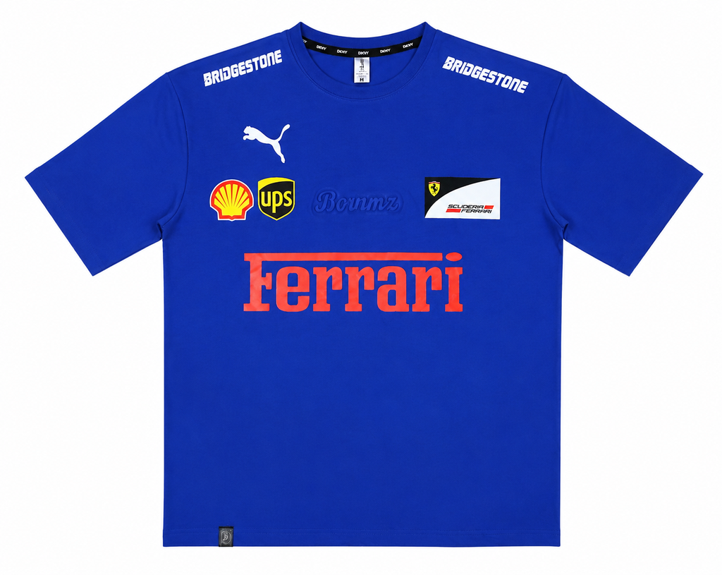 Blue Motorsport Graphic Drop-Shoulder T-Shirt