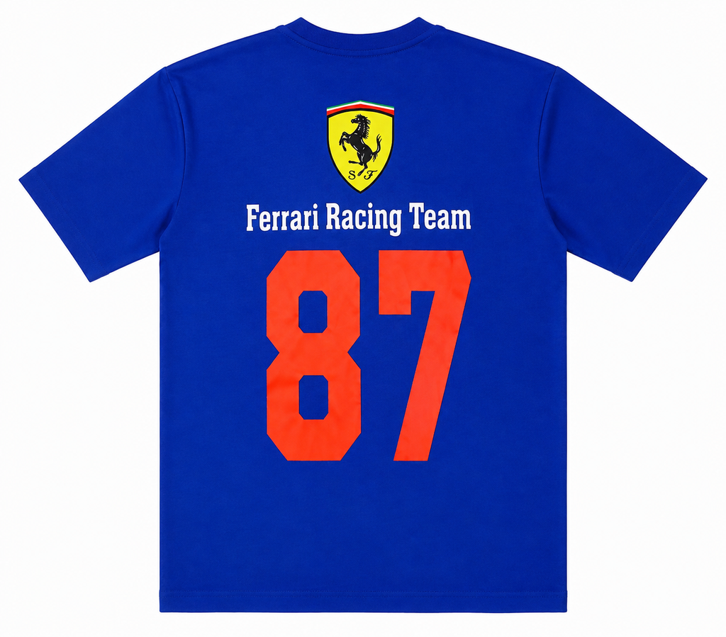 Blue Motorsport Graphic Drop-Shoulder T-Shirt