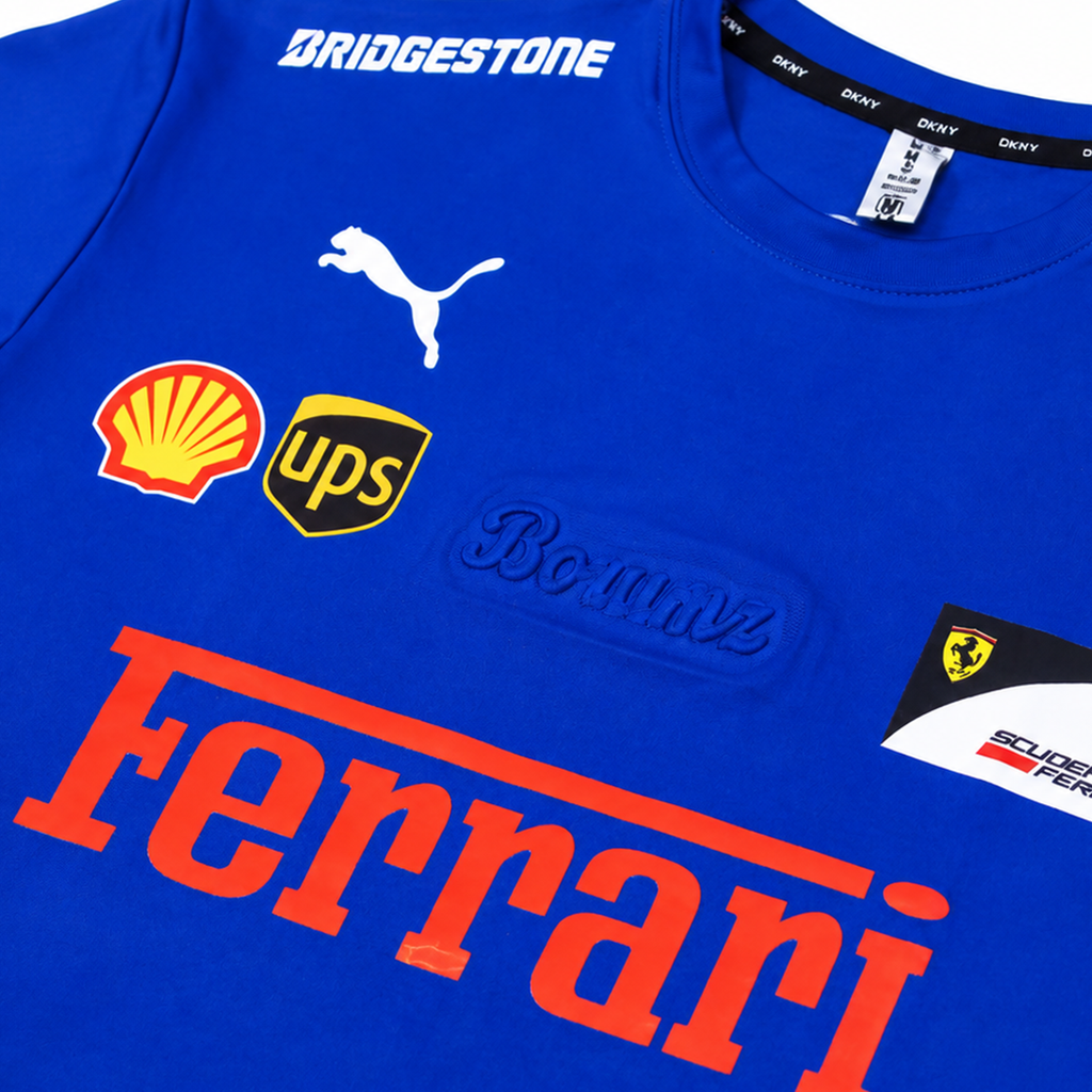 Blue Motorsport Graphic Drop-Shoulder T-Shirt