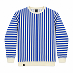 Blue & Cream Stripe Full-Sleeve Tee | Relaxed Fit