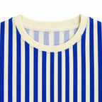 Blue & Cream Stripe Full-Sleeve Tee | Relaxed Fit