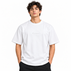 Borumz Essentials 300 GSM Scuba Drop Shoulder T-Shirt- White