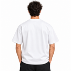 Borumz Essentials 300 GSM Scuba Drop Shoulder T-Shirt- White
