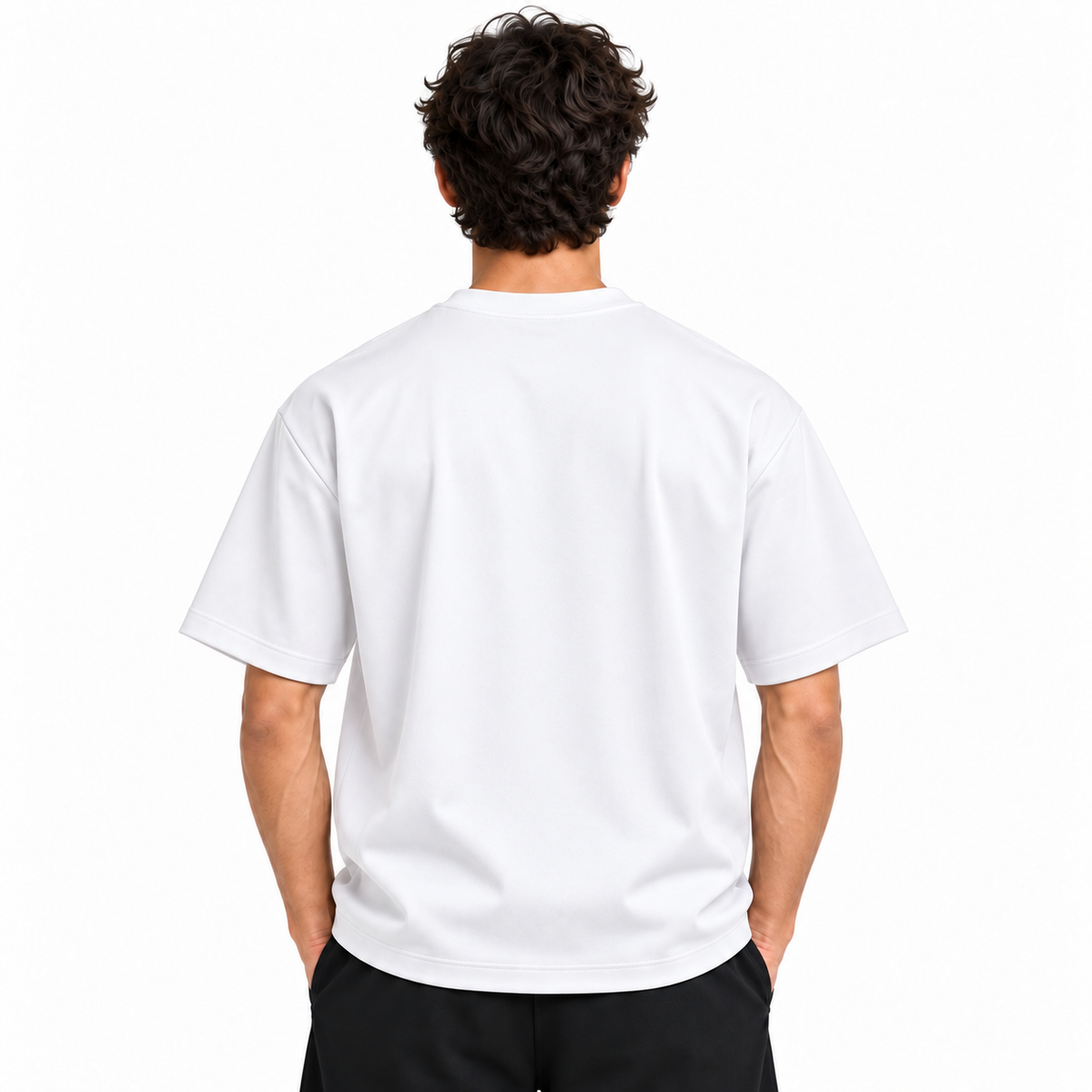 Borumz Essentials 300 GSM Scuba Drop Shoulder T-Shirt- White