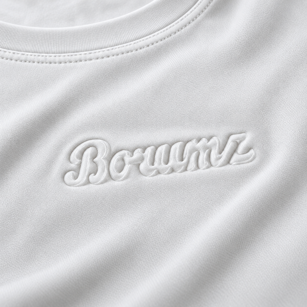 Borumz Essentials 300 GSM Scuba Drop Shoulder T-Shirt- White