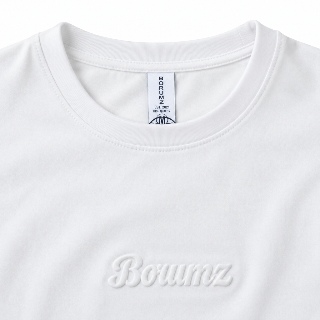 Borumz Essentials 300 GSM Scuba Drop Shoulder T-Shirt- White