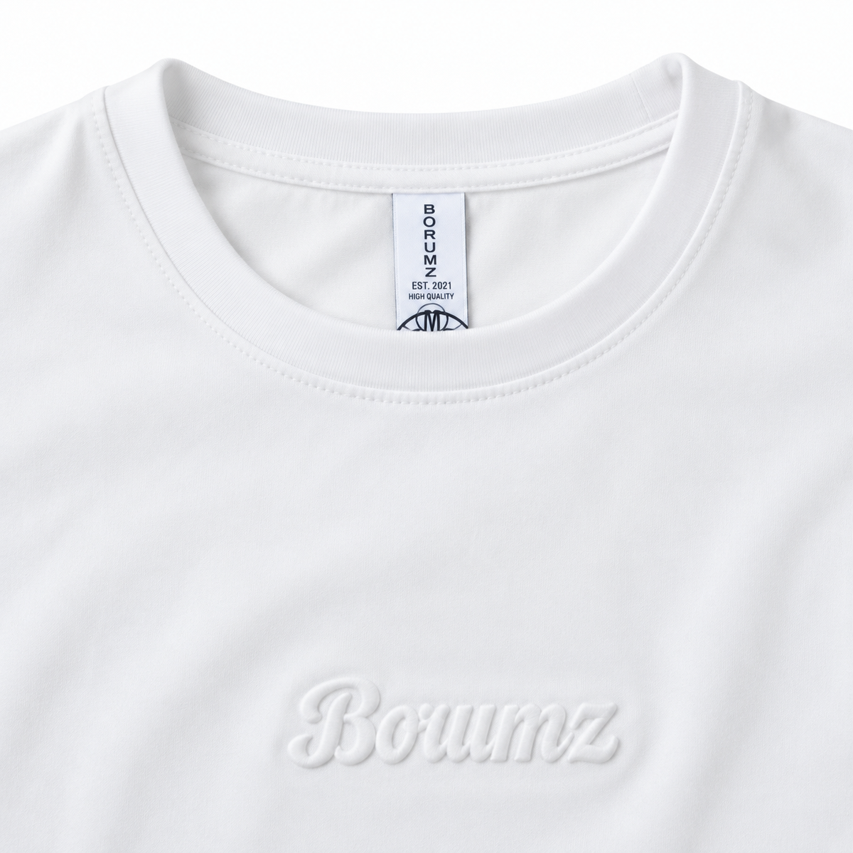 Borumz Essentials 300 GSM Scuba Drop Shoulder T-Shirt- White