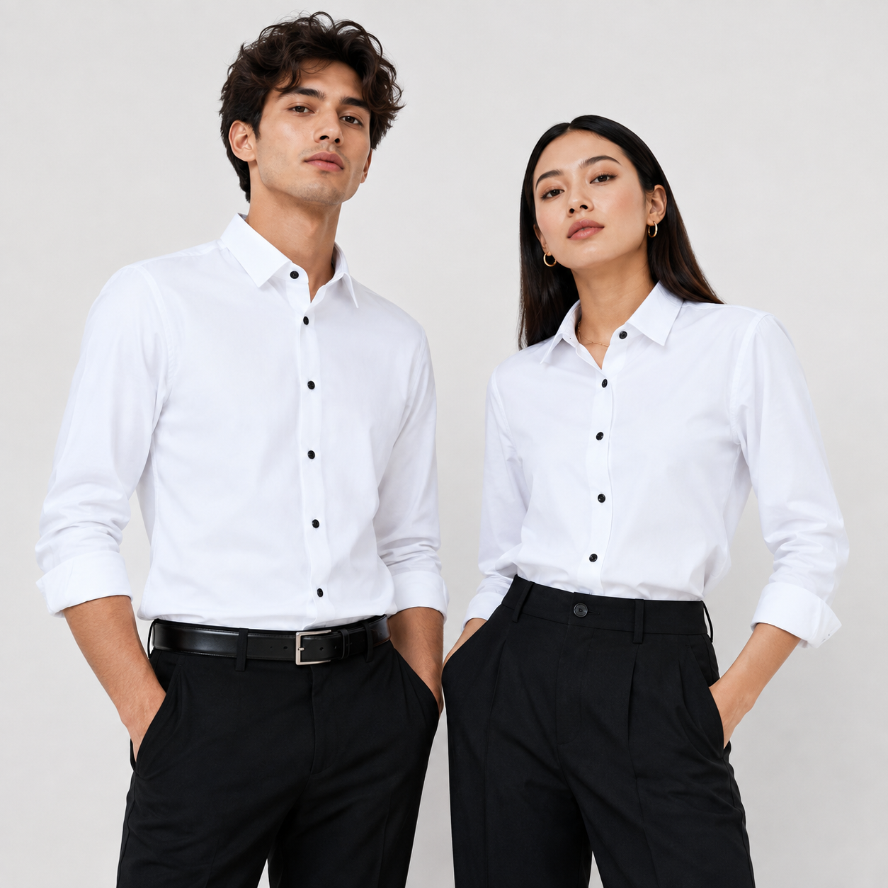 White Regular Fit Semi-Formal Shirt