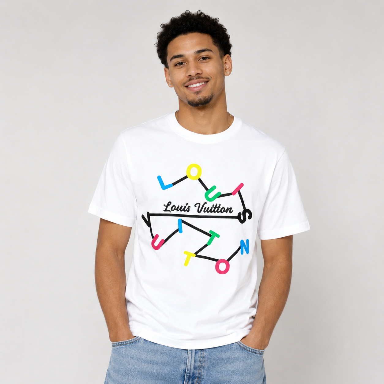 Regular Fit Abstract Typography Graphic T-Shirt _ White