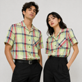 Lime Green Plaid Semi-Formal Shirt | Regular Fit | Unisex