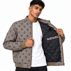 Brown & Black GG Monogram Houndstooth Jacquard Knit Jacket