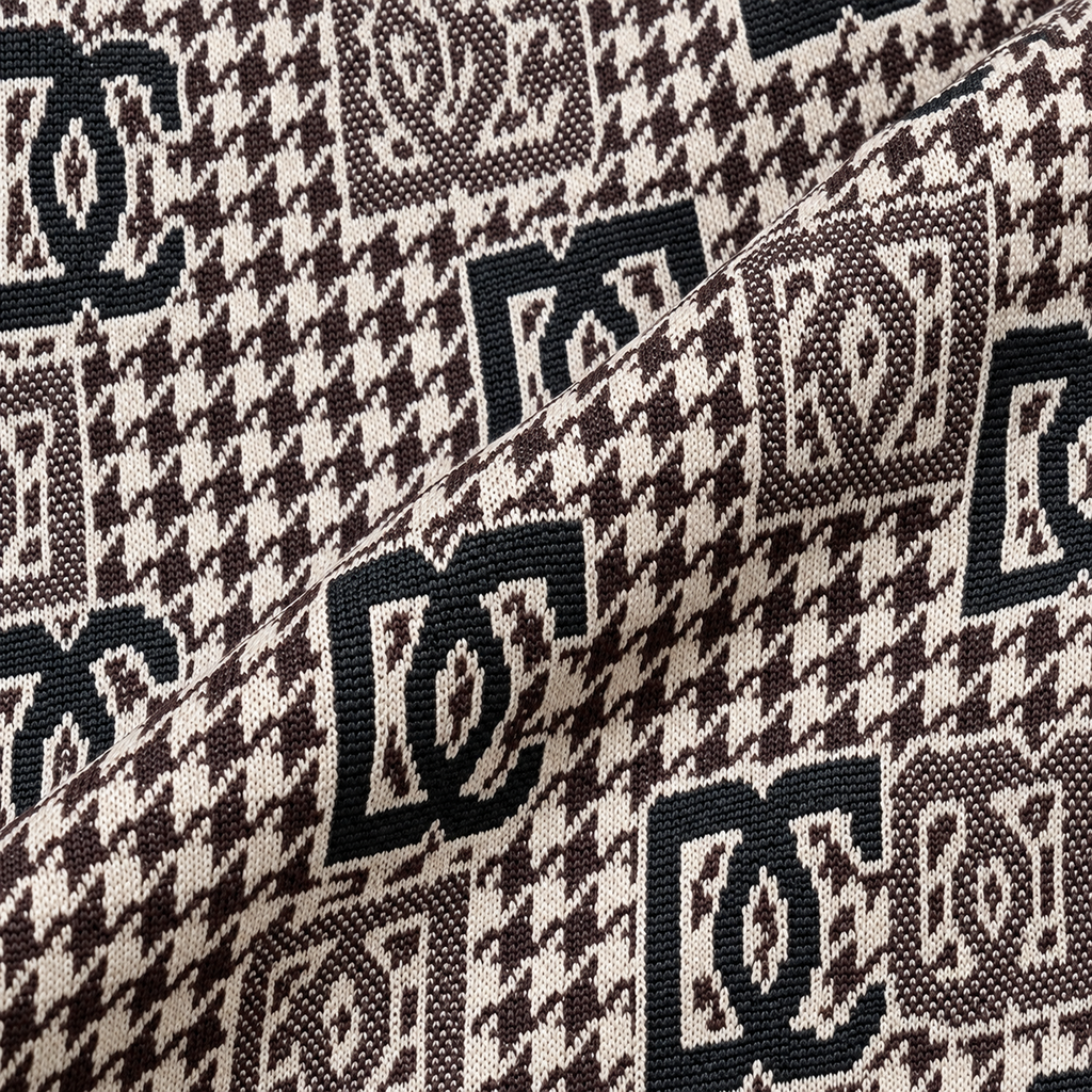 Brown & Black GG Monogram Houndstooth Jacquard Knit Jacket