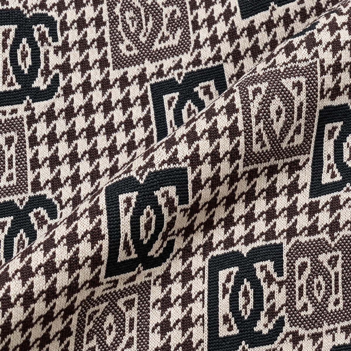 Brown & Black GG Monogram Houndstooth Jacquard Knit Jacket