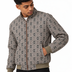 Brown & Black GG Monogram Houndstooth Jacquard Knit Jacket