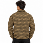 Brown & Black Geometric Half-Zip Polo Sweatshirt – Unisex (Copy)