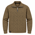 Brown & Black Geometric Half-Zip Polo Sweatshirt – Unisex (Copy)