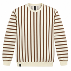 Brown & Cream Stripe Full-Sleeve Tee | Relaxed Fit