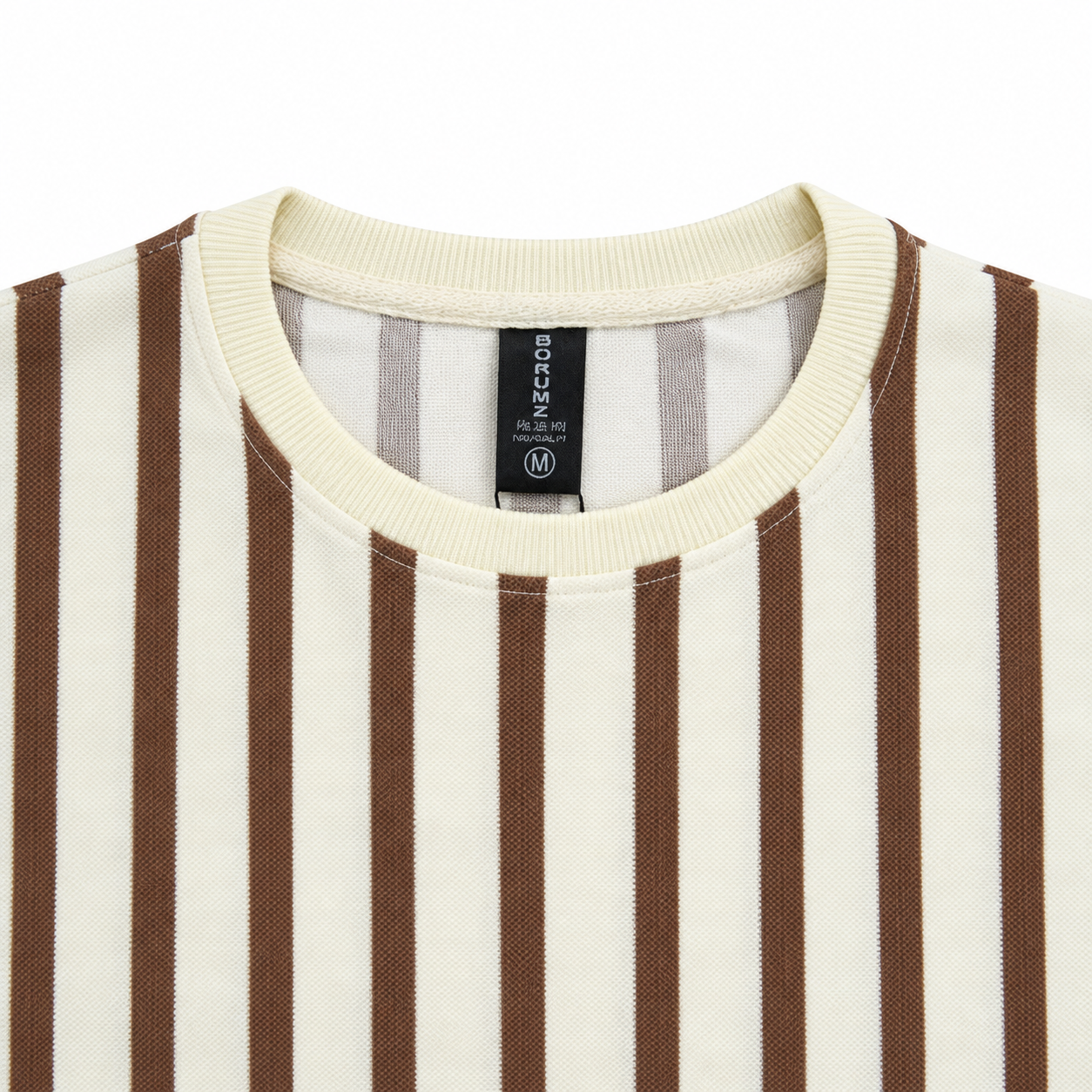 Brown & Cream Stripe Full-Sleeve Tee | Relaxed Fit