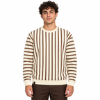Brown & Cream Stripe Full-Sleeve Tee | Relaxed Fit