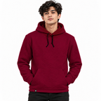 Burgundy Red Basket-Weave Textured Pullover Hoodie – Unisex