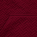 Burgundy Red Basket-Weave Textured Pullover Hoodie – Unisex