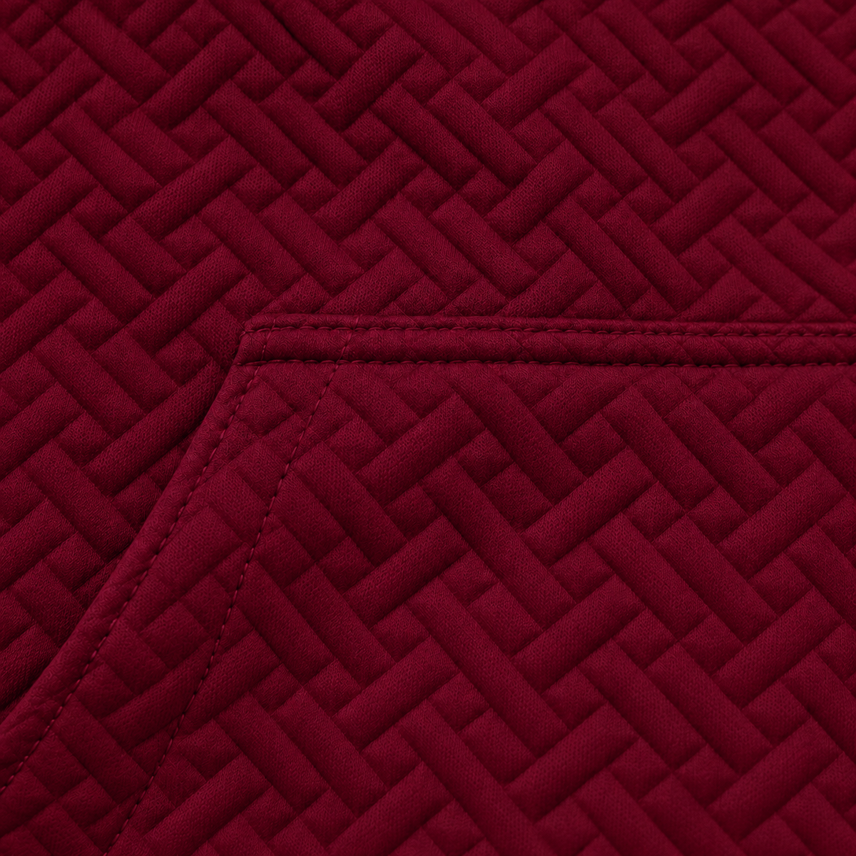 Burgundy Red Basket-Weave Textured Pullover Hoodie – Unisex