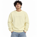 Butter Yellow Embossed Logo Oversized Crewneck Sweatshirt – Unisex