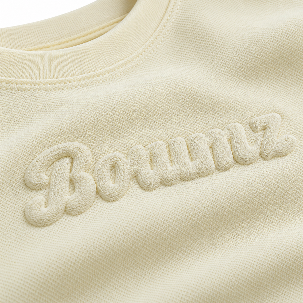 Butter Yellow Embossed Logo Oversized Crewneck Sweatshirt – Unisex