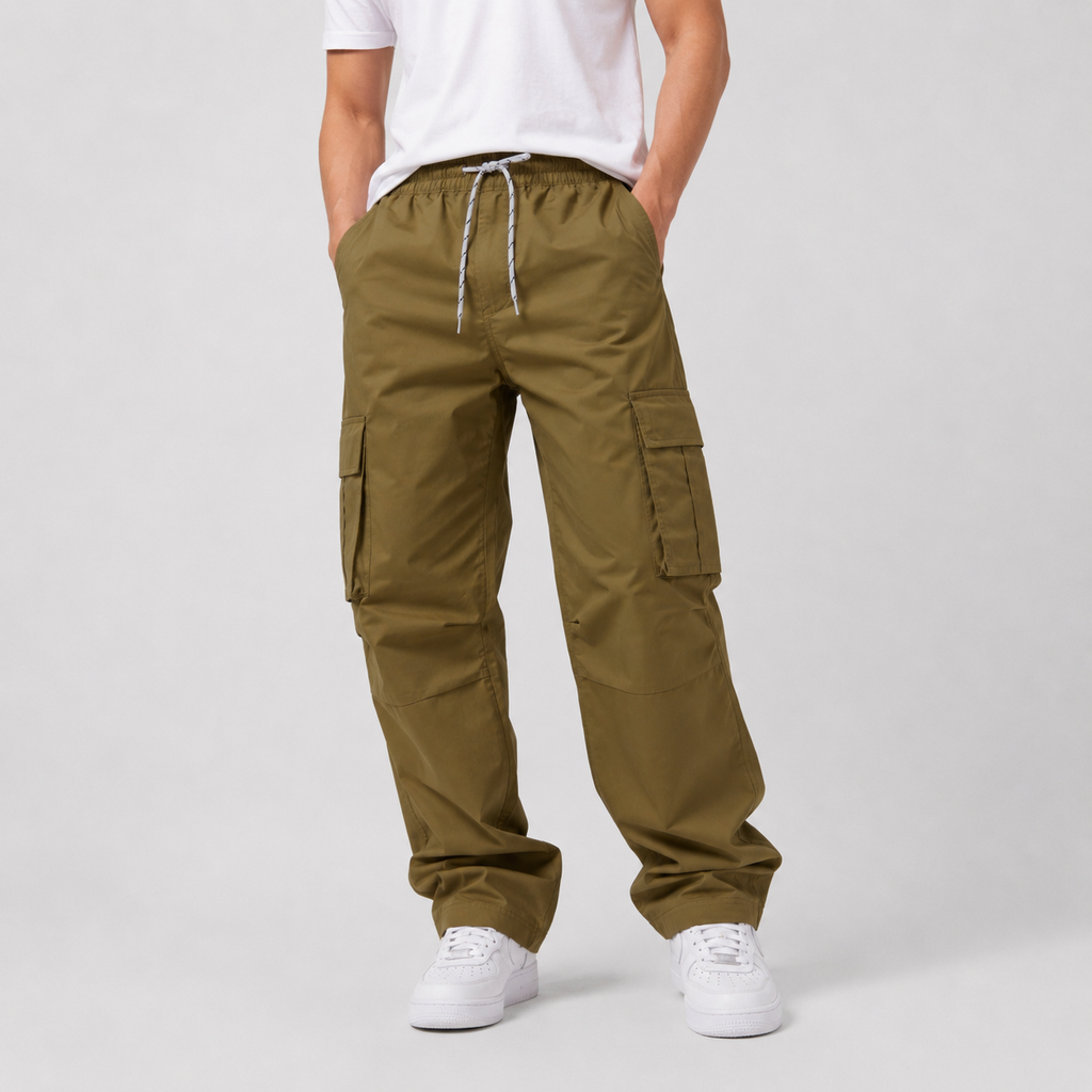 Camel Brown Full Baggy Cargo Trousers