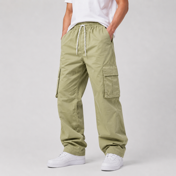 Camel Full Baggy Cargo Trousers