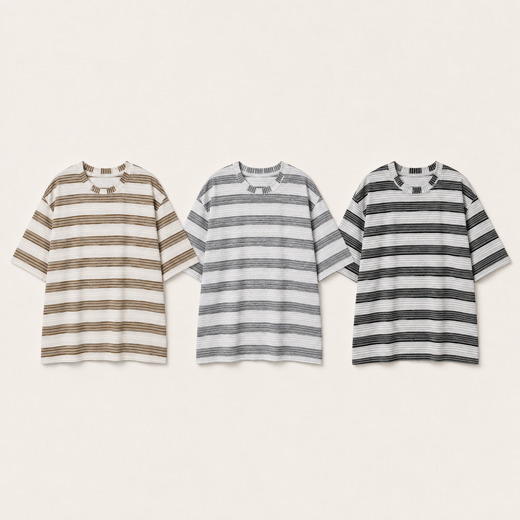3-Pack Oversized Striped T-Shirts