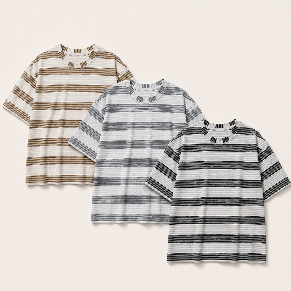 3-Pack Oversized Striped T-Shirts