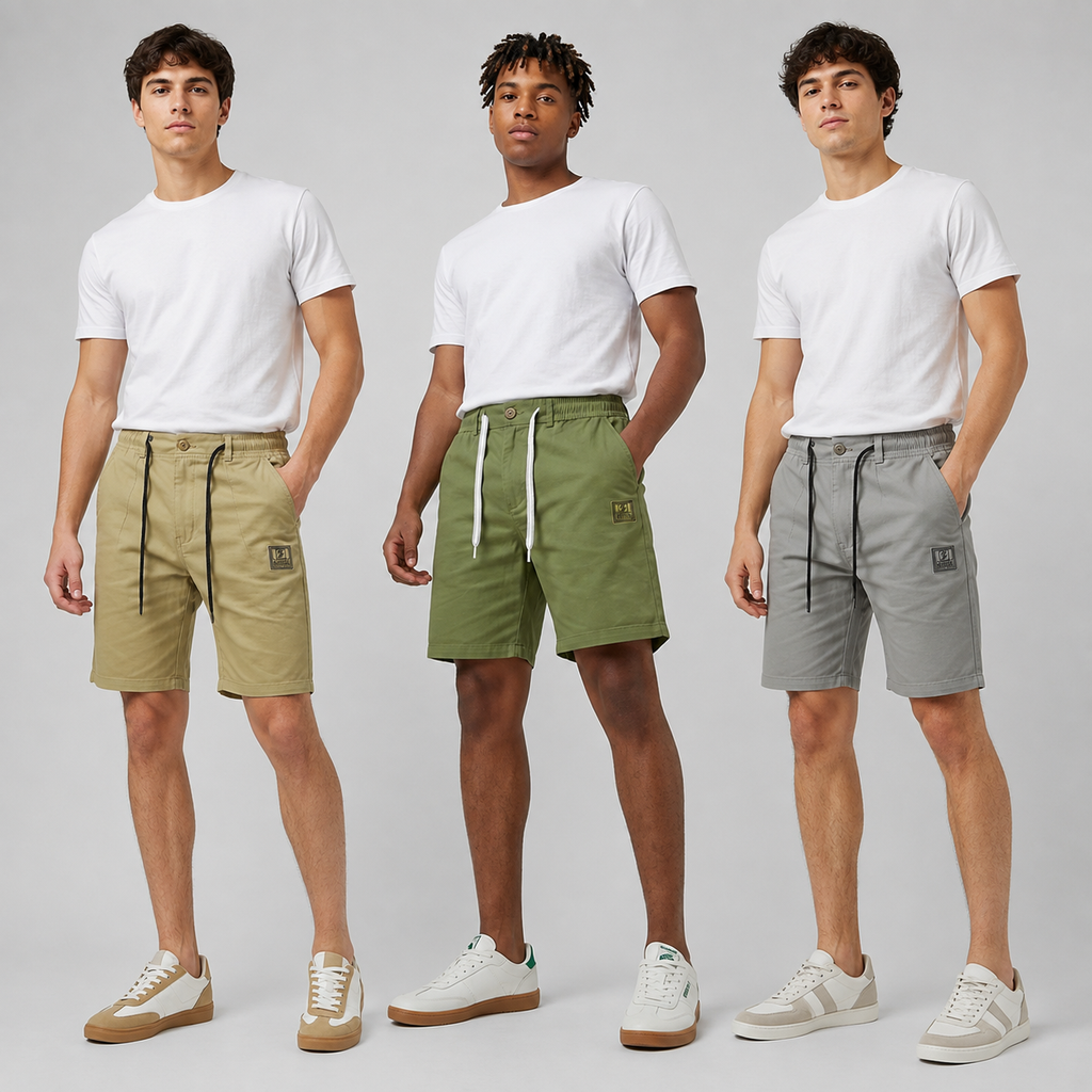3-Pack Men’s Drawstring Shorts