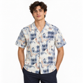 Coastal Canvas Abstract Cuban Shirt Blue | Boxy fit