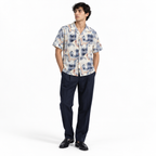 Coastal Canvas Abstract Cuban Shirt Blue | Boxy fit