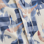 Coastal Canvas Abstract Cuban Shirt Blue | Boxy fit