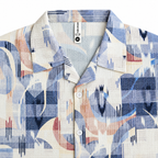 Coastal Canvas Abstract Cuban Shirt Blue | Boxy fit