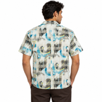 Coastal Canvas Abstract Cuban Shirt Green | Boxy fit